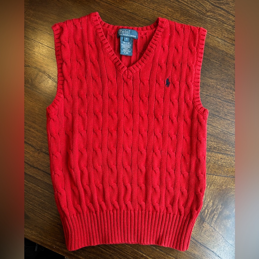 Polo Ralph Lauren Boys Sleeveless Cable Knit Sweater Vest